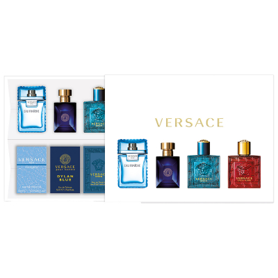 Versace Gift Set Pour Homme Miniature Eau Fraiche + Dylan Pour Homme + Eros EdT + Eros Flame (4 x 5 ml)