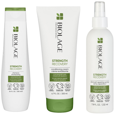 Biolage Strength Recovery Routine For Damaged Hair With Recovery Spray